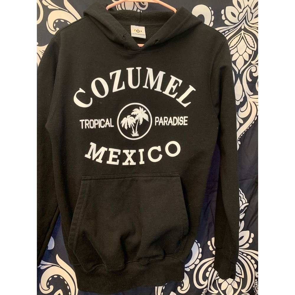 Ultramar Cozumel Mexico Tropical Paradise Hoodie Black Pullover Sweatshirt CH